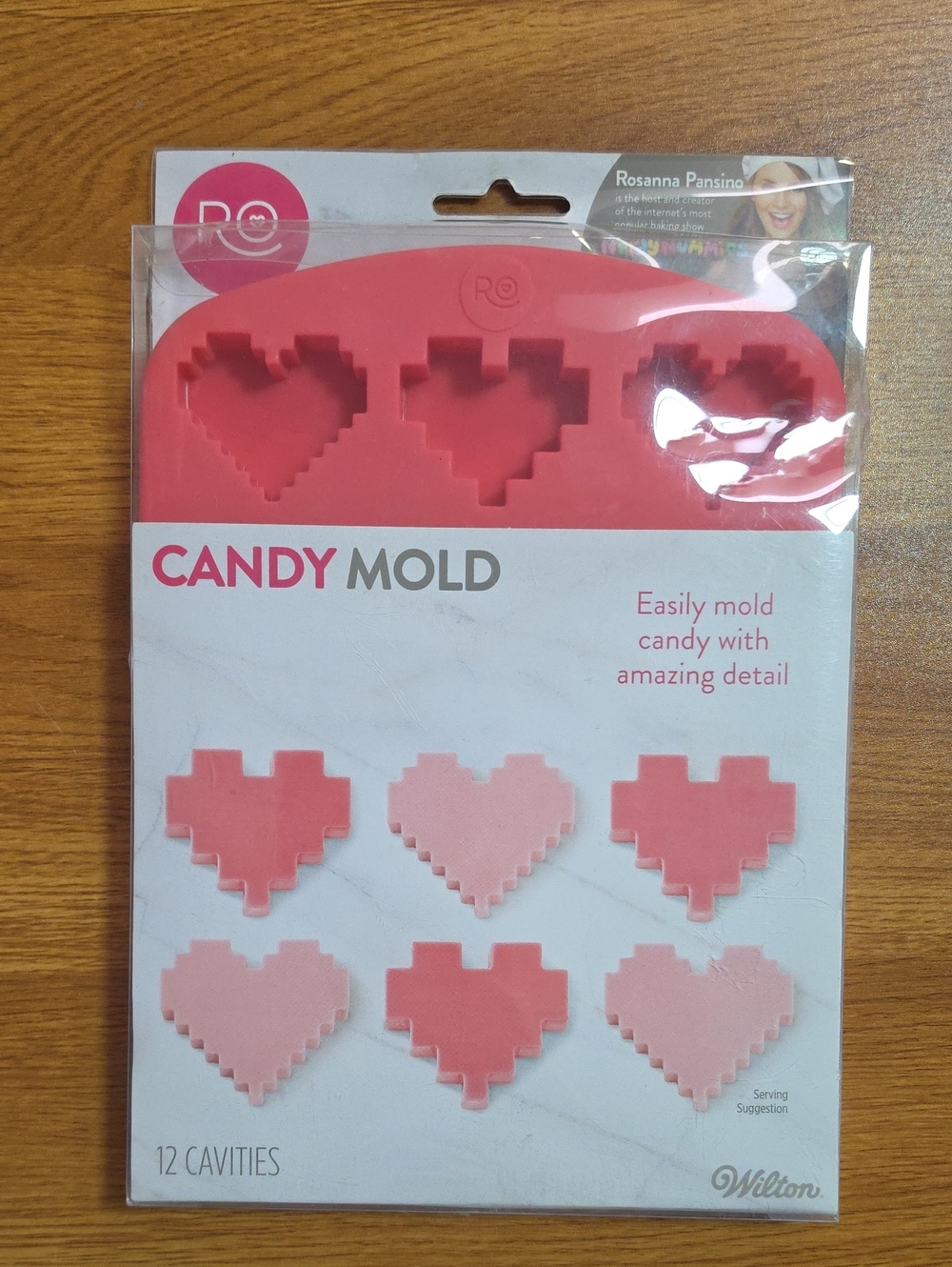 Wilton Pink Pixel Heart Silicone Candy Mold